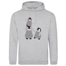Hoodie with Print Cute Penguin's Family - 2XL grey
