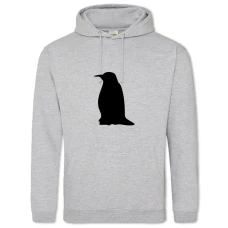 Hoodie with Print Shadow Of Penguin - 2XL grey
