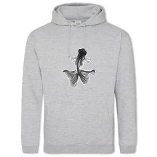 Hoodie with Print Art Of Fish - 2XL grey