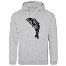 Hoodie with Print Fish With Pretty Tale - 2XL grey