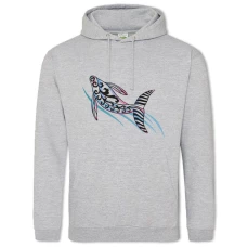 Hoodie with Print Three Colored Fish - 2XL grey