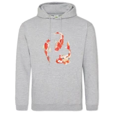 Hoodie with Print Three Fishes - 2XL grey