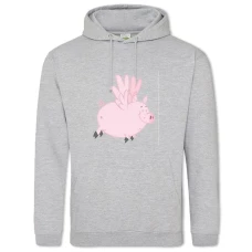 Hoodie with Print Pig With Wings - 2XL grey