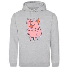 Худи с принтом Две Свиньи - 2XL серый