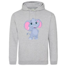 Hoodie with Print Elephant From Cartoon - 2XL grey