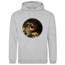 Hoodie with Print Red Eye Of Dinosaur - 2XL grey