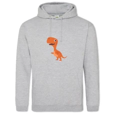 Hoodie with Print Funny Orange Dinosaur - 2XL grey
