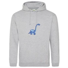 Hoodie with Print Cute Blue Dinosaur - 2XL grey