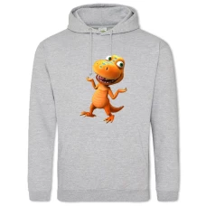 Hoodie with Print Funny Orange And Cute Dinosaur - 2XL grey
