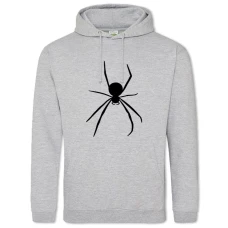 Hoodie with Print Black Shadow Of Spider - 2XL grey