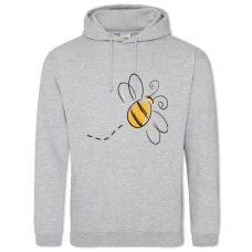 Hoodie with Print Painted Bee - 2XL grey