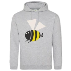 Hoodie with Print Funny Bee - 2XL grey