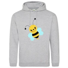 Hoodie with Print Cute Bee From Cartoon - 2XL grey