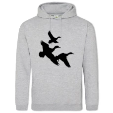 Hoodie with Print Three Ducks Fly - 2XL grey