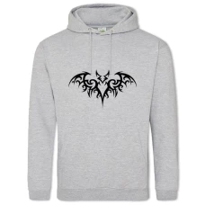 Hoodie with Print Bat - 2XL grey
