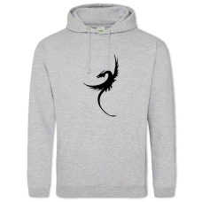 Hoodie with Print Dragon - 2XL grey