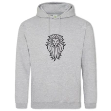 Hoodie with Print Lion - 2XL grey