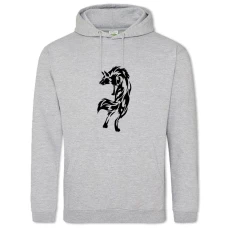 Hoodie with Print Wolf Like Tattoo - 2XL grey