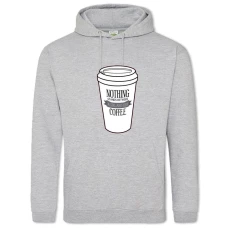 Hoodie with Print Coffee And Girl 2 - 2XL grey