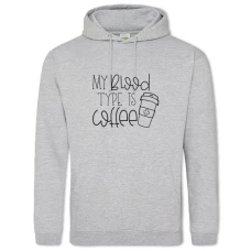 Hoodie with Print Blood And Coffee - 2XL grey