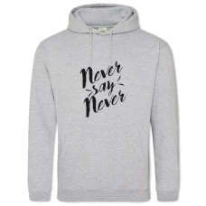 Hoodie with Print Never Say Never - 2XL grey