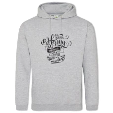 Hoodie with Print Believe Me, Love - 2XL grey