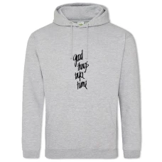 Hoodie with Print Good Things Take Time - 2XL grey