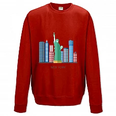 Sweatshort with Print New York - XS  red