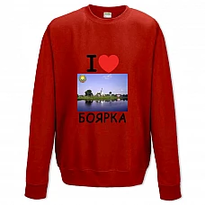 Світшот з принтом Боярка - XS червоний