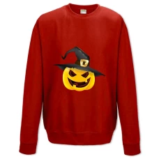 Sweatshort with Print Halloween Pumpkin With Hat - XS  red