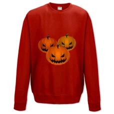 Sweatshort with Print Halloween Three Pumpkins - XS  red