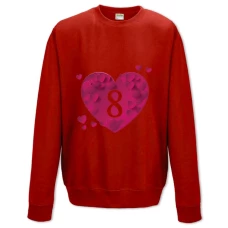 Sweatshort with Print March 8 Hearts - XS  red