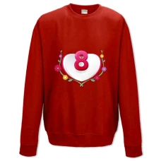 Sweatshort with Print March 8 In The Form Of Heart - XS  red