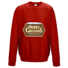 Sweatshort with Print Merry Christmas And A Happy New Year - XS  red