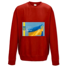 Sweatshort with Print On The Day Of Defender Of The Ukrainian Flag And Coat Of Arms - XS  red