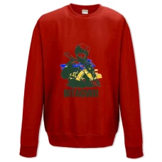 Sweatshort with Print On The Day Of Defender Of Ukraine Congratulations To Soldiers - XS  red