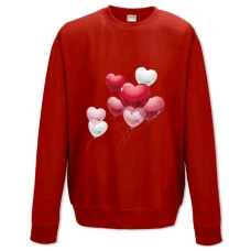 Свитшот с принтом День Всех Влюбленных Шарики Сердца - XS красный