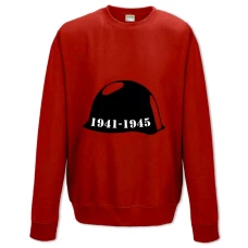 Світшот з принтом Шолом Воїна 1941-1945 - XS червоний