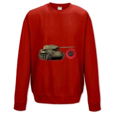 Свитшот с принтом День Победы 1939-1945 Танк Т 34-85 - XS красный