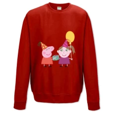 Свитшот с принтом Свинка Пеппа День Рождения - XS красный