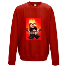Sweatshort with Print Inside Out Anger - XS  red