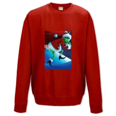 Sweatshort with Print Grinch Santa Claus Edition - XS  red