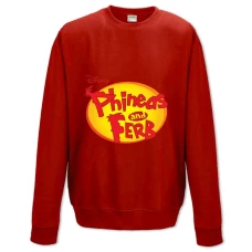 Світшот з принтом Фінес І Ферб Логотип - XS червоний
