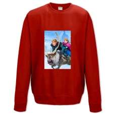 Світшот з принтом Холодне Серце Персонажі - XS червоний