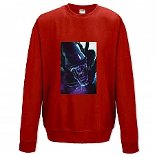Sweatshort with Print Alien Scary Monster - XS  red