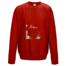 Sweatshort with Print On The 8Th Of March! Happiness Woman Is Beautiful - XS  red