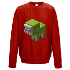 Sweatshort with Print Minecraft Little Green Sheep - XS  red