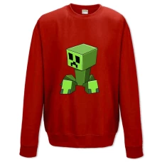 Sweatshort with Print Minecraft Creeper Print - XS  red