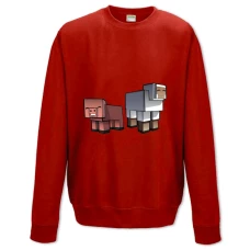 Sweatshort with Print Minecraft Sheep With Pig - XS  red