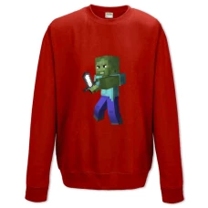 Sweatshort with Print Minecraft Zombie Sword - XS  red